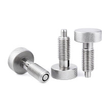 2Pcs M10 Stainless Steel Hand Retractable Spring Plungers with Knurled Handle - Quick Release Locking Pin