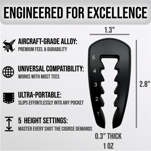 Height Right Adjustable  Tee Height Tool - Precision Tee Height Setter for Consistent Swing  Training