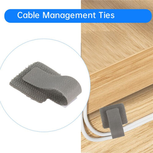 Hook and Loop Cable Management Under Desk, 80PCS Self Adhesive Cable Ties, Reusable Wire Organizers for Cords 1