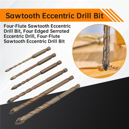 Four-Flute Sawtooth Eccentric Drill Bit, Four Edged Serrated Eccentric Drill, Four-Flute Sawtooth Eccentric Drill Bit 2