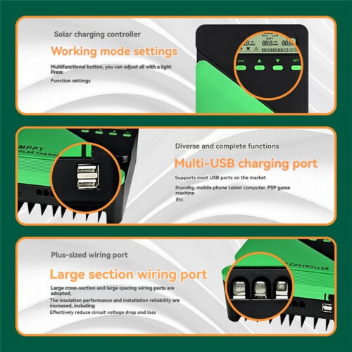 Solar Charge Controller MPPT -D40 Solar Panel Solar Charge Regulator 12V 24V Battery PV Input 100VOC 2