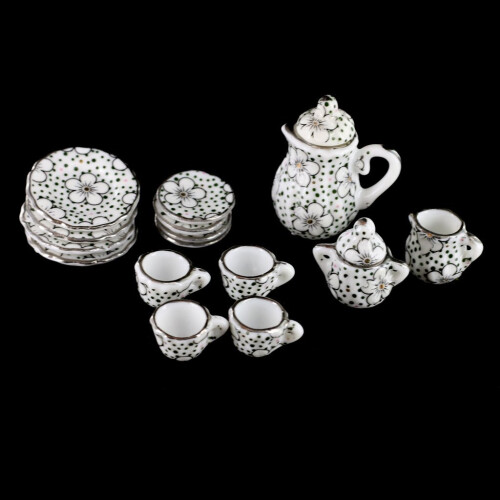 Porcelain Set Da Tè Utensili Per Mangiare 15Pzs Daisy Pattern 2