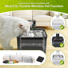 Water Fountain Replacement Filters for 84oz/2.5L Pet Water Fountain Filter Triple Filtration Cat Water Filter 6PCS