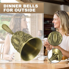 Antique Hand Bell Call Bell Multi-Purpose Bells for Wedding Bells Temple Bell School Bell for Toddlers Bronze