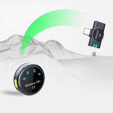 Microphone Lavalier Magnétique Sans Fil avec Suppression Du Bruit pour Enregistrement Audio et Vidéo pour Smartphones Noir