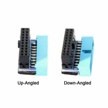 Een Vrouwelijke Adapter van 2 Pz USB 3.0 op 20-Pins Su E Giù Angolato op 90 Graden voor Het Schema