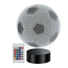 Lampada da Calcio per Bambini, Luce Notturna con Illusione 3D, 16 Colori, Telecomando, Regalo Ideale per Ragazzi,