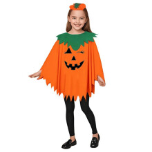 Costume de Cosplay Citrouille D'Halloween, Ensemble Poncho Citrouille avec Bandeau, Costume D'Halloween pour Enfant