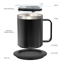 Schwarz 12,3 oz USB-Wärmer, 131-149, 88x115mm