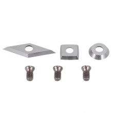 3Pcs Tungsten Carbide Cutters Inserts Set For Wood Lathe Turning Tools(Include 11Mm Square With Radius,12Mm Round,28X10Mm Diamond With