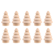 Blank DIY Wooden Christmas Tree Peg Dolls Party Cake Toppers Pack of 10