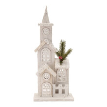 Christmas Wood Village BożE Narodzenie LED Church Light House Snow Scene Xmas Dekoracje na BożE Narodzenie Ozdoba na Biurko