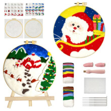 Needle Felting Kit  Supplies for Beginners with Wool, Felting Needles, Finger Cot, Foam Table, Photo Frame