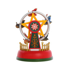 Xmas Glowing Music Carousel Wheel Christmas Gifts Christmas Eve Gifts Christmas Ornaments Home Decoration Gifts B