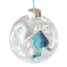 Knitting Christmas Ornament - Knitting and Crocheting Decorative Ornament with Hanging Hoop - Winter Party B