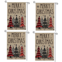 Drapeau de Jardin de Noël Décoration de Cour Extérieure Polyester Trois Couches Drapeau de Jardin Joyeux Noël Style 2