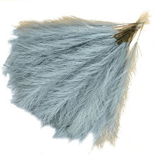 Konstgjord Vass Pampas Bukett Konstgjord Pampas Grass 16,9 Tum Pampas Grass Boho Dekor Blomma Grå Cyan