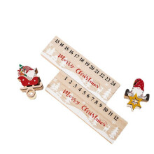 Calendario de Cuenta Regresiva de Navidad Calendario de Adviento de Madera para Vacaciones de Navidad Adorno de DecoracióN de Cuenta Regresiva