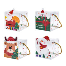 20 Szt. Christmas PVC Kwadratowe Przezroczyste Pudełko na Cukierki Pudełko na Prezenty Opakowanie na Prezenty Nowy Rok Wesołych Świąt Bożego