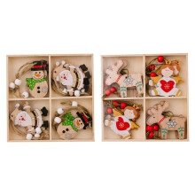 Ornamenti Natalizi con Angeli, Ornamenti con Alci Angelici, Babbo Natale e Pupazzo di Neve Ornamenti Natalizi in Legno da Appendere All'Albero di