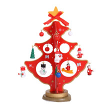 DIY Houten Kerstboom Kerstboom Cadeau Vakantie Kerstboom Woondecoratie Driedimensionaal Rood