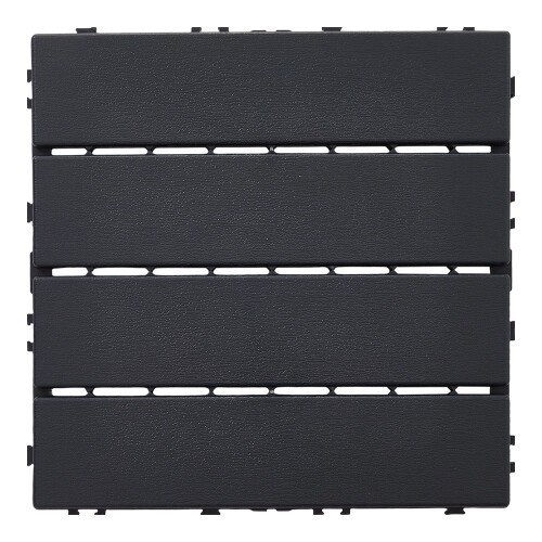 Garden Sanctuary 10Pcs Outdoor Plastic Interlocking Deck Tiles 1