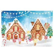 210X150 cm Natale Pan di Casa di Pan di Candy House Fondali Fotografia Decorazione Della Festa di Compleanno,C