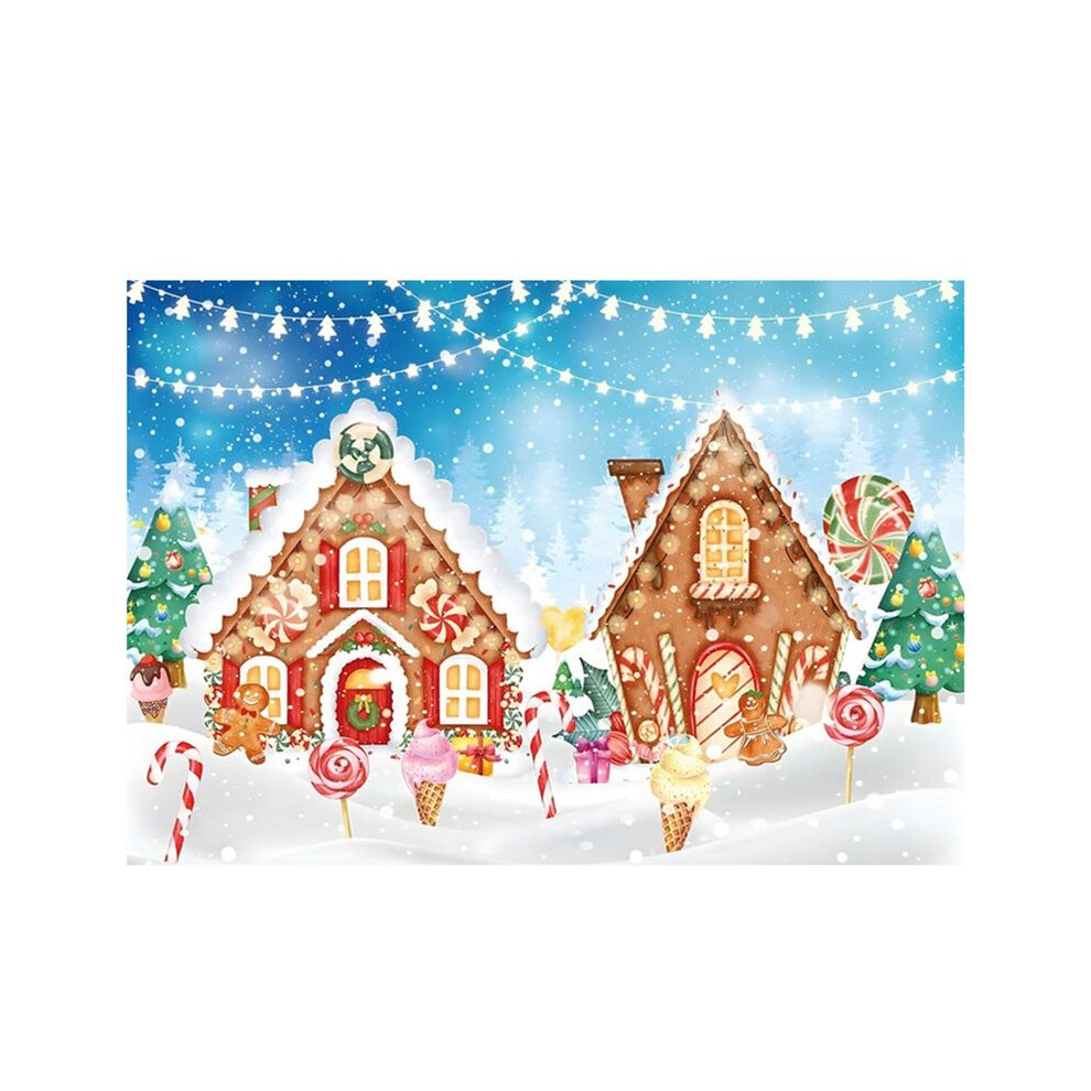210X150cm Christmas Gingerbread Gingerbread House Candy House Photography Backdrops Birthday Party Decoration,C 6034088832981