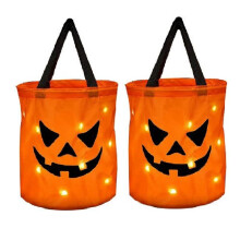 Halloween-Süßigkeitentüte mit Kürbismuster, Wiederverwendbare Kürbis-Süßigkeitentüte, Halloween-Süßigkeitentüte "Süßes oder Saures" B
