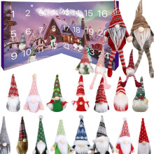 Christmas Gnome Calendar with Collectible Gnome Dolls Gnome Plush Toy Gnome Countdown Calendar for Kids Adults B
