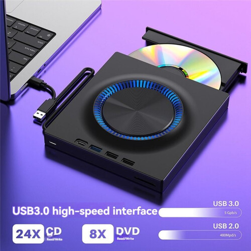 USB External Optical Drive Portable CD DVD Player Burner Expansion Card Desktop External Computer Notebook Recording 1