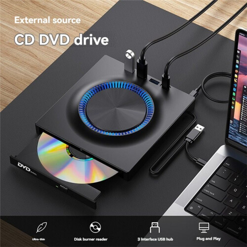 USB External Optical Drive Portable CD DVD Player Burner Expansion Card Desktop External Computer Notebook Recording 2