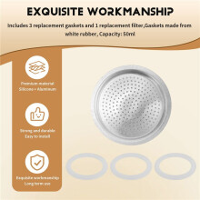 Joints et Filtre de Rechange de 50 Ml pour CafetièRes à Expresso 1 Tasse Moka / Break / Dama / Express