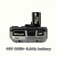 Kompatibel mit dem RYOBI ONE+ Hochleistungs-Lithium-Akku 18V mit geringer Selbstentladung, geeignet für alle ONE+ Werkzeuge P10-H