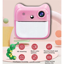 HD MiniPrint Camera Children'S Print Camera Thermal Print Digital Camera Digital Camera Suitable for Girl Boy Children,A