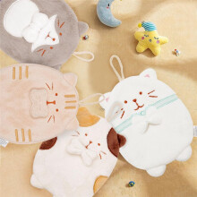Hanging Hand Towel Cute Kitten Absorbent Household Kitchen Rag Quick-Drying Hand Towel Children'S Towel