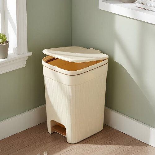 Living And Home Slim Rubbish Bin with Soft Close Lid 1