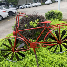 Vintage Bicycle Wind Spinner Red Metal