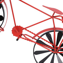 Red Metal Iron Bike Wind Spinner Decoration