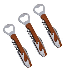 Stainless Steel Wine Bottle Opener, Beer Bottle Opener, Wine Knife, Beverage Bottle Opener Sapele