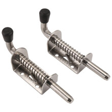 2Pcs 5 Inch Stainless Steel Spring Loaded Pin Bolt 2mm Thickened Door Lock Brushed