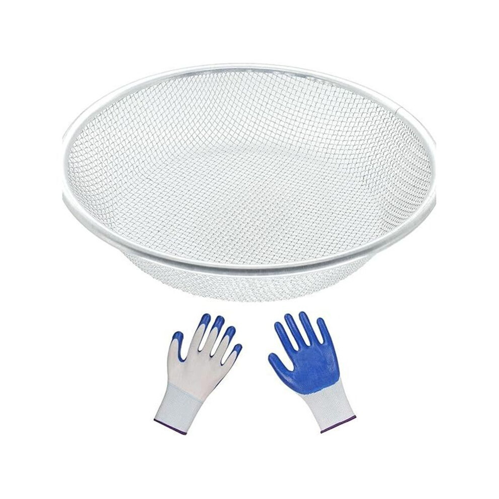 Stainless Steel Soil Compost Sieve For Capturing Soil Rocks & Sawdust Gardening Sand Compost Sieve Sandstone Sieve 2Mm 4713492672292
