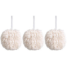 Serviette de Cuisine Absorbante Non Pelucheuse pour la Salle de Bain, Joli Mouchoir pour le Lavage des Mains, Serviette à Main Suspendue, Blanche
