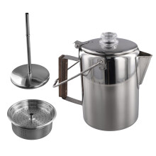 Cafeteira de Acampamento em Aço Inoxidável, Cafeteira com Percolador, para Exterior 9 Xícaras para Acampamento em Grupo, Caminhadas, Trailers e