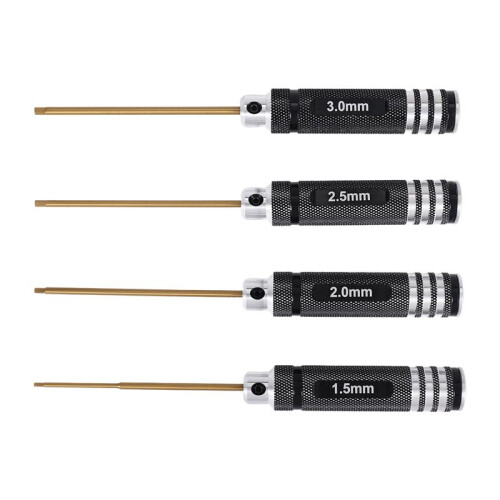 4 Pcs 1.5 / 2.0 / 2.5 / 3.0 mm Hex Screwdriver Set Titanium Hex Wrench Tool Set for Multi-Axis FPV RC Tool 1