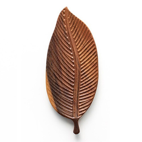 Dinner Tray, Suitable for Meals, Salads and Bread, Handmade Leaf Tray,Small(Thin Leaf Veins)