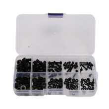 150Pcs M2 M2.5 M3 M4 M5 Nylon Hex Screw Bolt Nut Standoff Spacer Assortment Kit Black