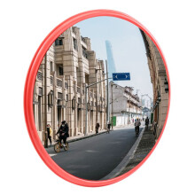 30Cm Wide Angle Security Road Mirror Curved for Indoor Burglar Outdoor Safurance Roadway Safety Traffic Signal Convex Mirror(Orange)