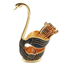 Juego de Cucharas de Postre para Café Estilo Cisne: Soporte para Cucharas de Fruta Estilo Europeo y Vajilla Decorativa para Cenas Sofisticadas.
