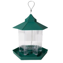 Mangeoires pour Oiseaux Sauvages Gazebo Mangeoire pour Oiseaux Bol D'Alimentation Station de Suspension de Capacité avec 6 D'Alimentation